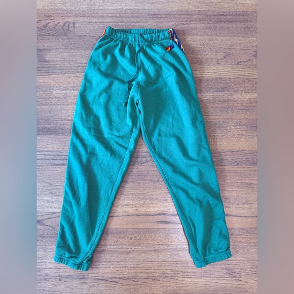 Aviator Nation Bolt Stripe Sweatpants-Kelly Green-Size XS - Picture 3 of 9